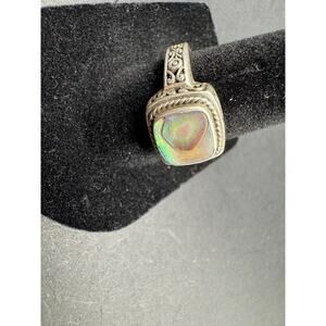 Vintage ATI Signed Mexico Sterling Silver 925 Opal Statement Ring Size 7.75